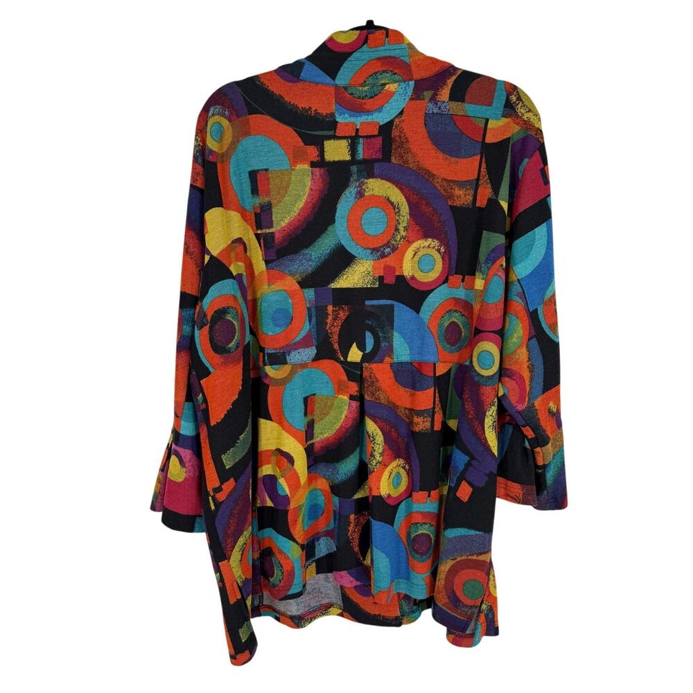 Ali Miles Vibrant Abstract Geometric Button Up Shirt SZ 3X Art to Wear Pop Art - Picture 2 of 10